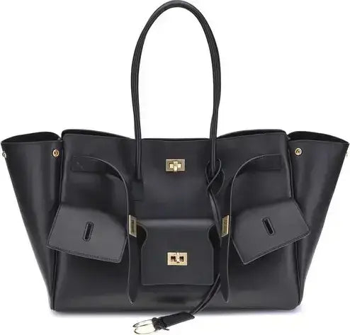 BALENCIAGA black or grey leather Bel Air medium Shoulder Bag