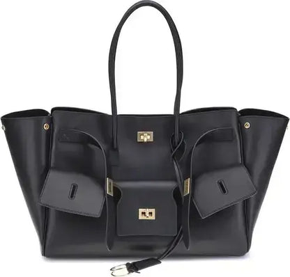 BALENCIAGA black or grey leather Bel Air medium Shoulder Bag