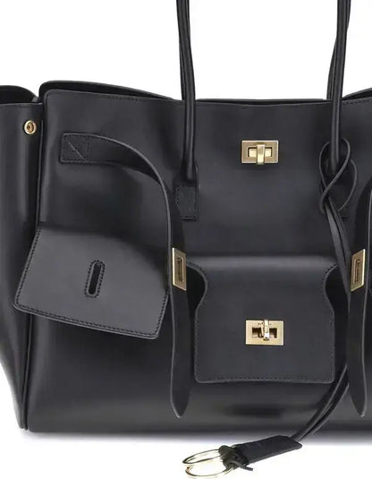 BALENCIAGA black or grey leather Bel Air medium Shoulder Bag