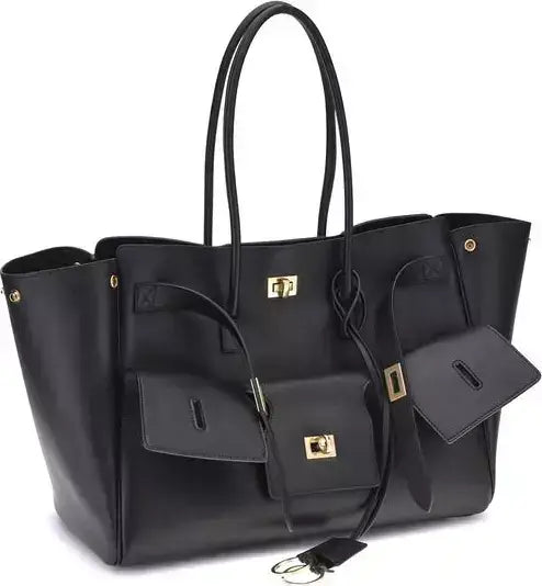 BALENCIAGA black or grey leather Bel Air medium Shoulder Bag