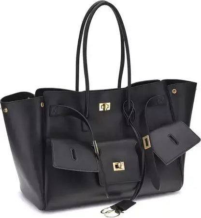 BALENCIAGA black or grey leather Bel Air medium Shoulder Bag