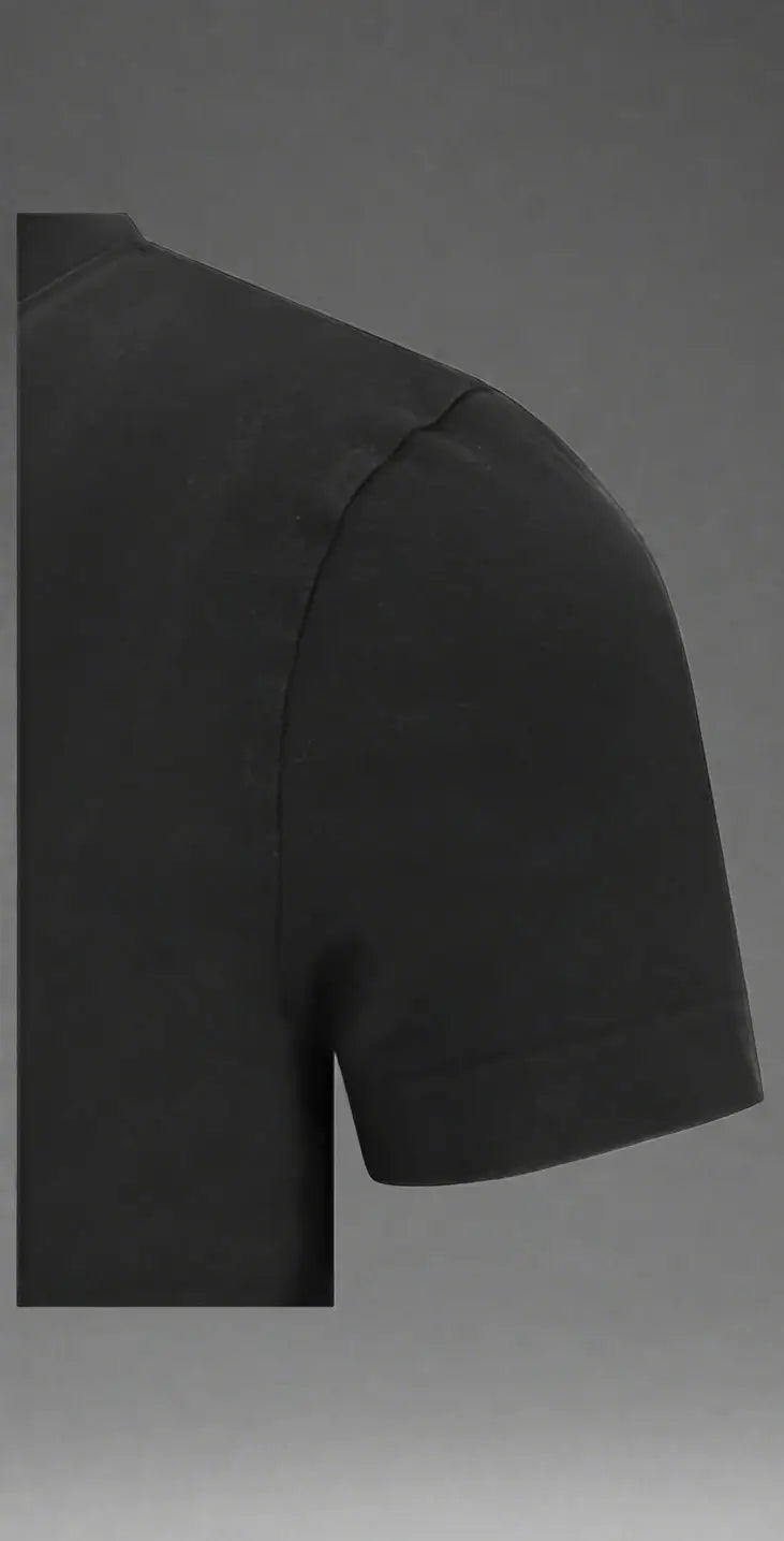 Balenciaga black short-sleeved T-shirt dress with visible shoulder seam