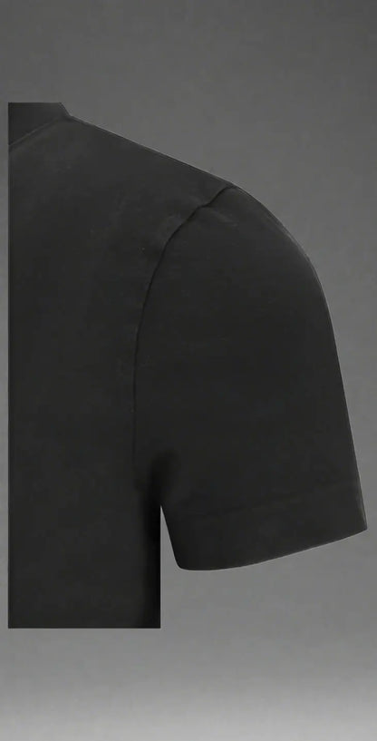 Balenciaga black short-sleeved T-shirt dress with visible shoulder seam