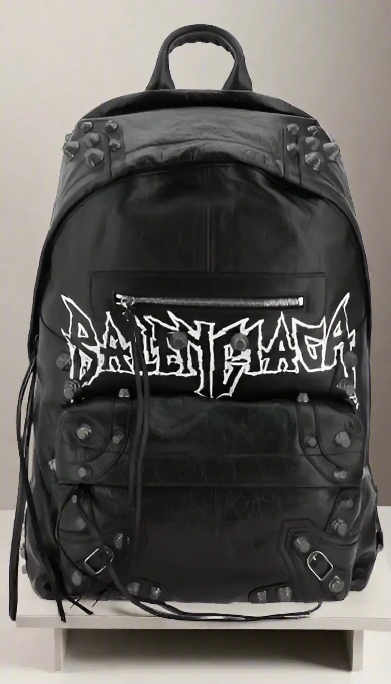 BALENCIAGA men’s black/white logoed backpack - Backpack