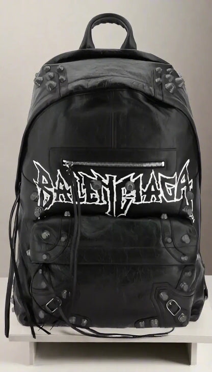 BALENCIAGA men’s black/white logoed backpack - Backpack