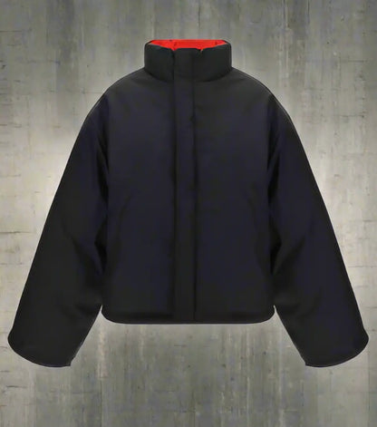 BALENCIAGA WOMEN’S BLACK/RED REVERSIBLE DOWN JACKET - 1 - Jackets