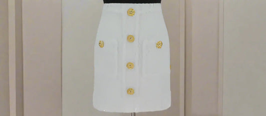 BALMAIN white MINI SKIRT - Skirts