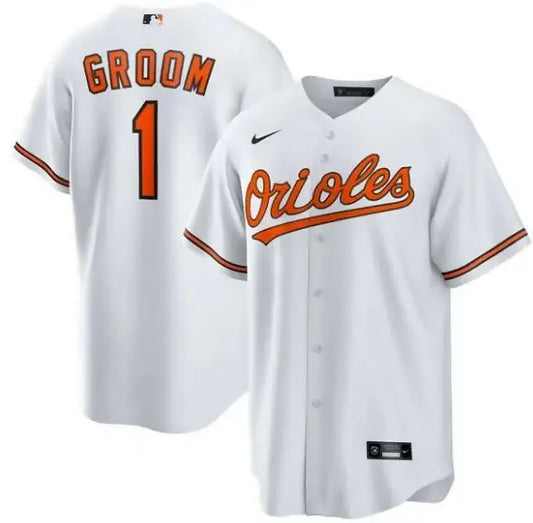 White Baltimore Orioles Nike #1 Groom Home Replica Baseball Jersey