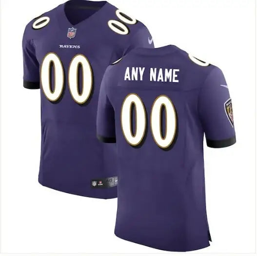 Purple Baltimore Ravens Nike Speed Machine Custom Elite Football Jersey on display