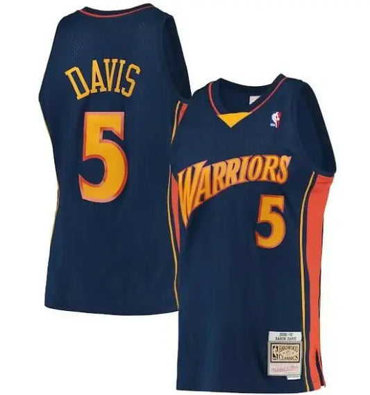 Navy blue and gold Golden State Warriors Baron Davis 2006/07 Hardwood Classics jersey with DAVIS 5