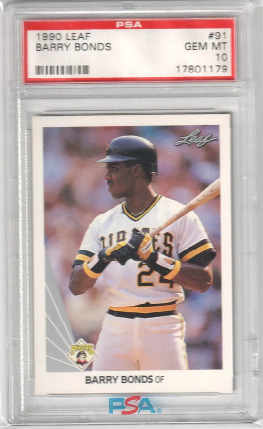Graded Barry Bonds baseball card from Columbia Hobby, PSA 10 GEM MINT Pirates card
