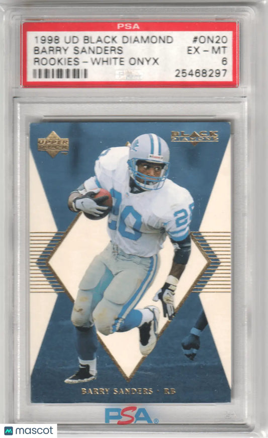 Graded Barry Sanders football card from Columbia Hobbies Upper Deck Black Diamond series