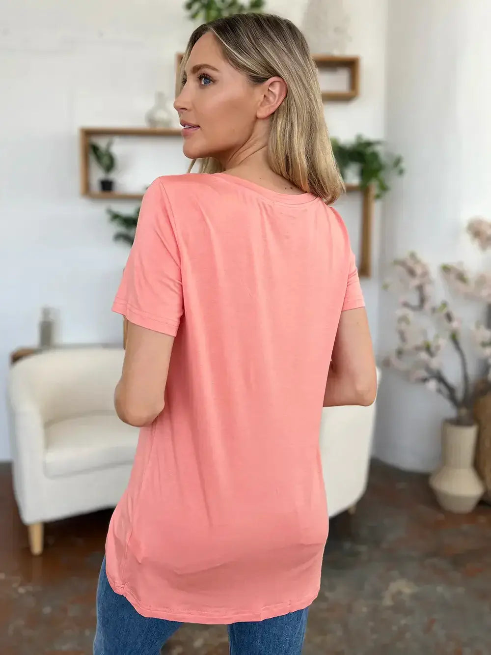 Basic Bae Bamboo Full Size V-Neck Short Sleeve T-Shirt - Short Sleeve T-Shirt