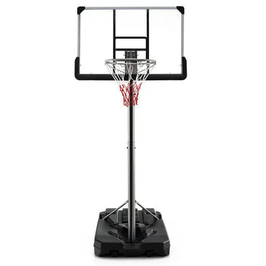 Basketball Hoop with 5.4-6.6FT Adjustable Height and 50’’ Backboard-Black - Color:Black - Sport Equipments