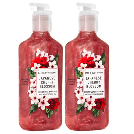 Two bottles of Japanese Cherry Blossom Creamy Luxe Hand Soap in a pack