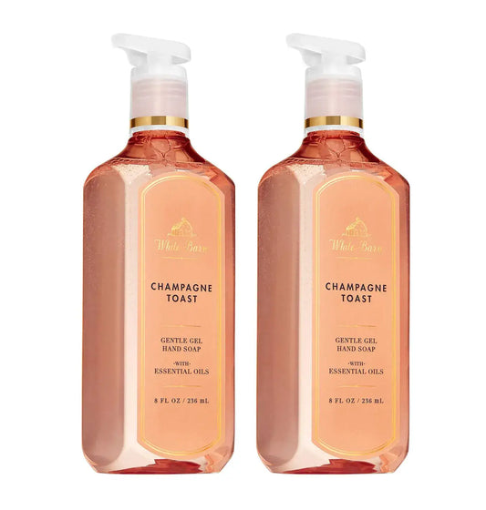 Two bottles of Champagne Toast hand soap from Bath & Body Works Champagne Toast collection