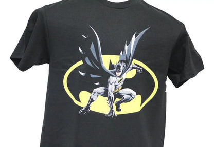 Black T-shirt with Batman logo and image, perfect for licensed DC Comics fans
