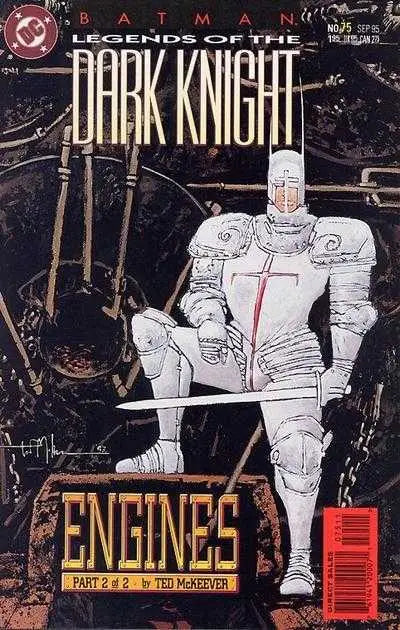 Batman in medieval armor from Batman Legends of the Dark Knight 1995 #75 cover art