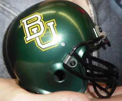 Green Baylor Bears Schutt Mini Jr Helmet showcasing team logo and collectible design