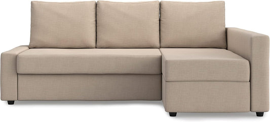 Snug Fit Friheten Slipcover for the IKEA Friheten with Chaise Corner Cover, Sofa Bed Cover, Sectional Slipcover Replacement (Light Khaki)-0