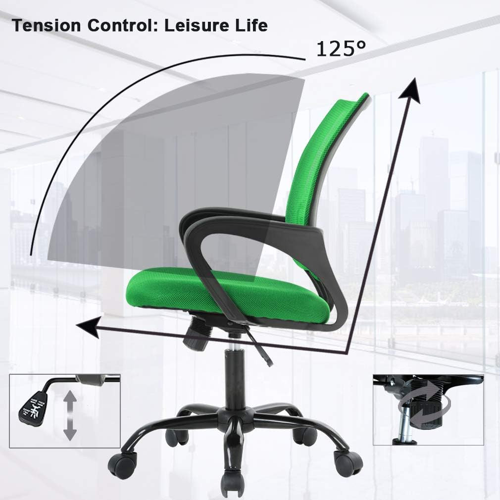 Ergonomic Office Chair Cheap Desk Chair Mesh Executive Computer Chair Lumbar Support for Women&Men, Green-3