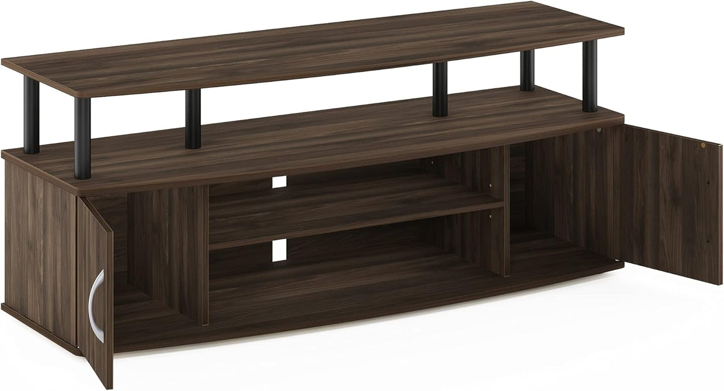 JAYA Large Entertainment Stand for TV up to 55 Inch, Columbia Walnut/Black-4