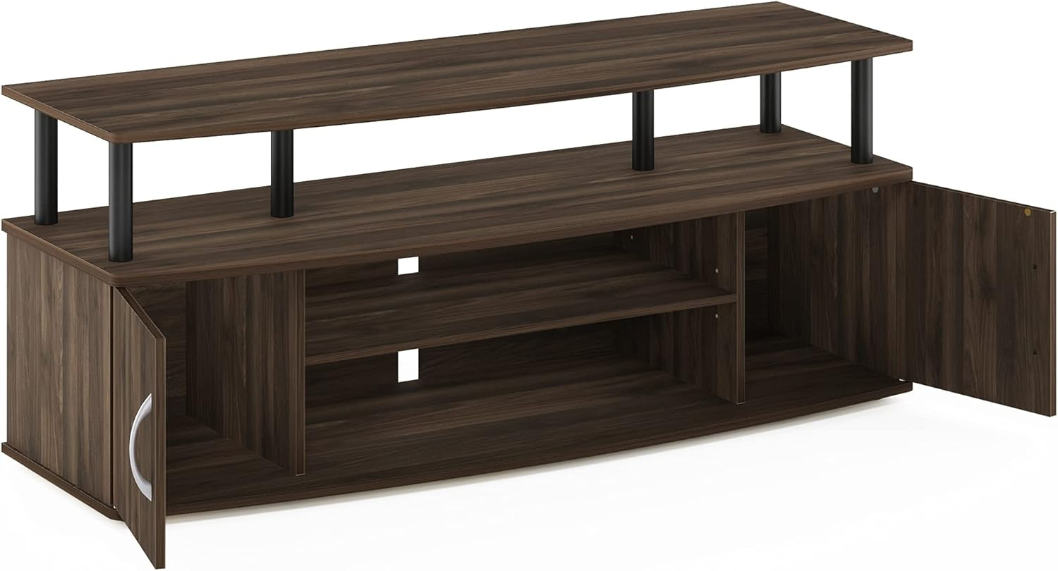 JAYA Large Entertainment Stand for TV up to 55 Inch, Columbia Walnut/Black-4