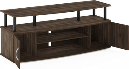 JAYA Large Entertainment Stand for TV up to 55 Inch, Columbia Walnut/Black-4