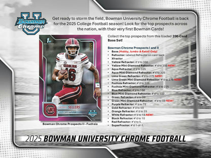 2025 Bowman University Chrome Football Hobby Box | Columbia Sports Cards