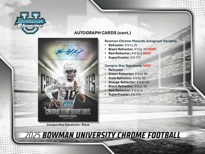 2025 Bowman University Chrome Football Hobby Box | Columbia Sports Cards
