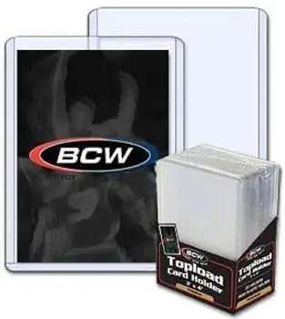 Clear plastic card holders for trading cards like Baseball, Football, Hockey, and more
