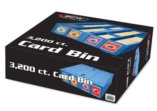 Black cardboard card bin with partitions for storing loose Trading Cards Pokemon MTG Sports Cards