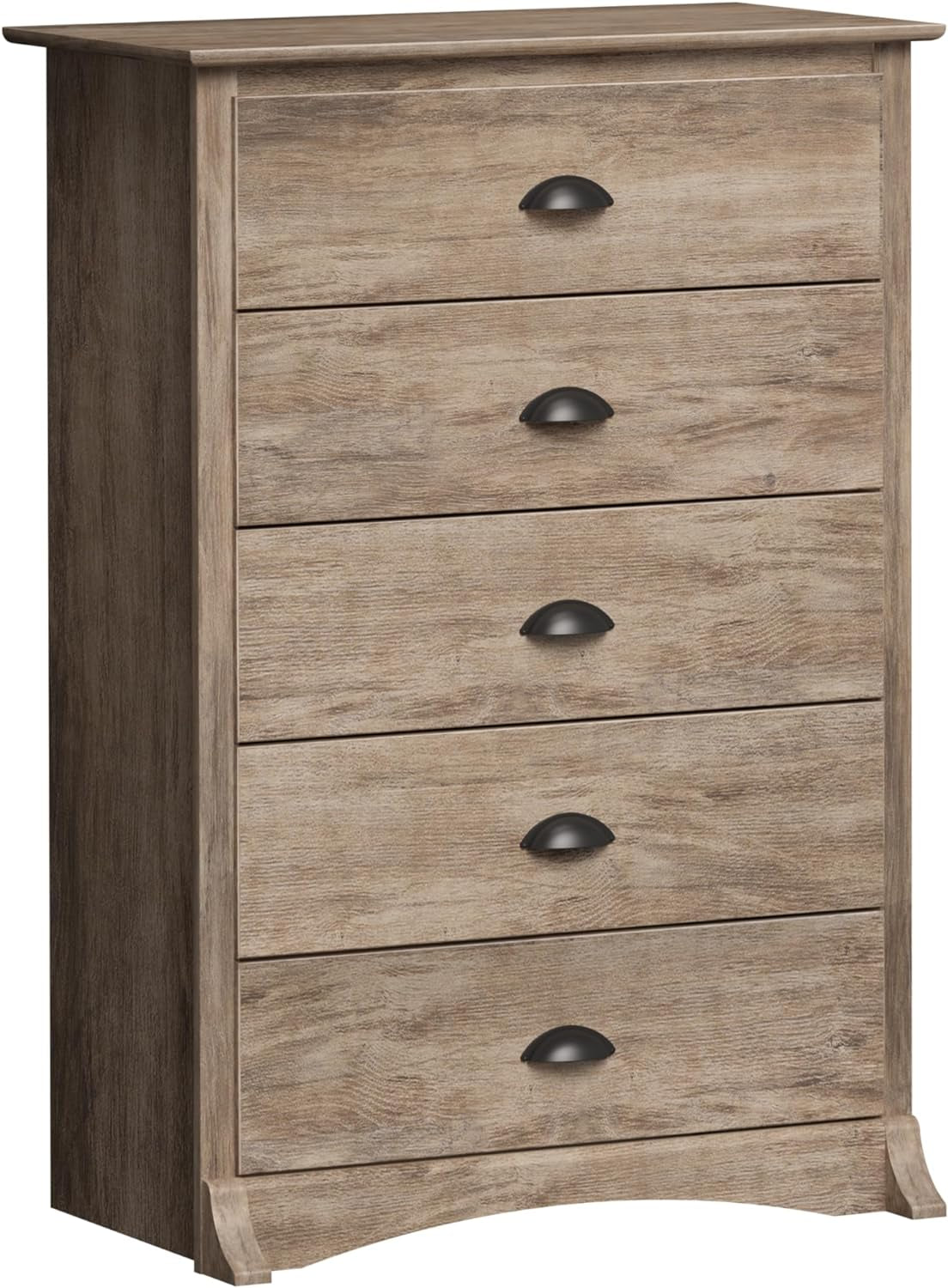 Salt Spring Rustic 5-Drawer Tall Dresser for Bedroom, Farmhouse Dresser Chest of Drawers 17.75" D X 31.5" W X 44.75" H, Drifted Gray-0