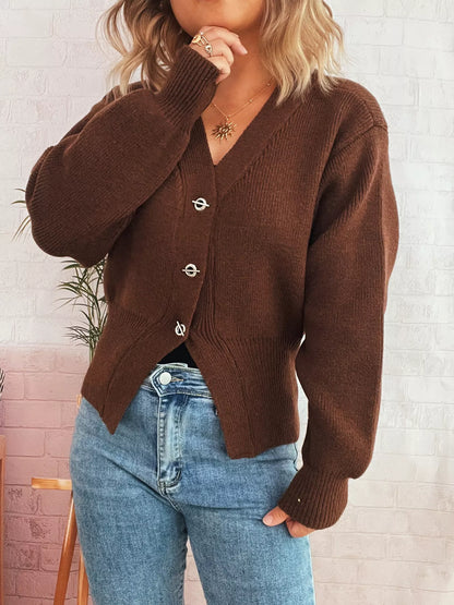 Button Up Long Sleeve Cardigan