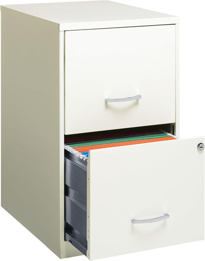 2-Drawer File Cabinet, 14.2" X 18" X 24.5", White-3
