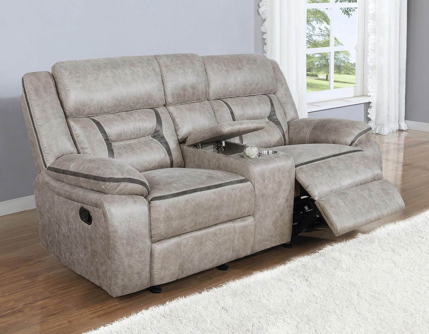 Taupe Recliner Loveseat - Greer rana-2