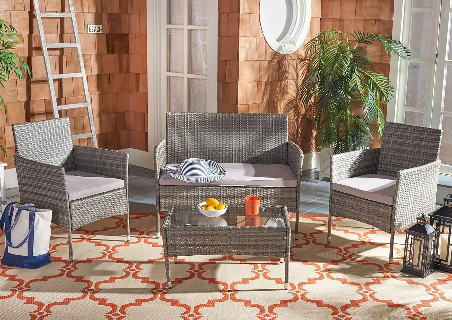 PAT7504B Collection Abdul Grey 4-Piece Outdoor Living Patio Set-1