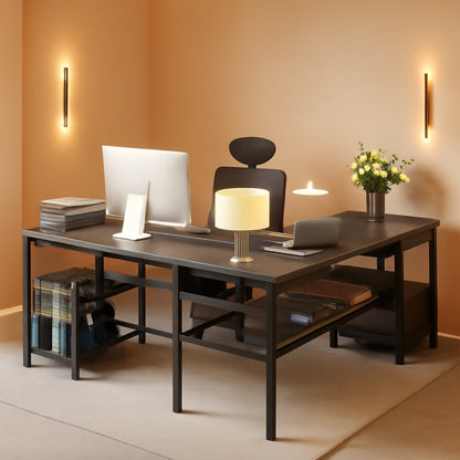 Modern L-Shaped Desk W/ Power Outlet-0