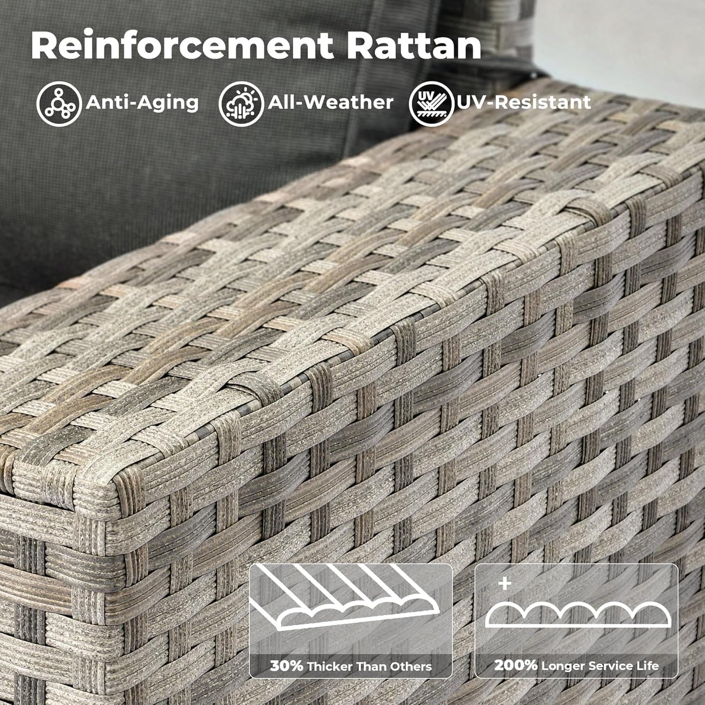 Modern 9 Piece Outdoor Wicker Sectional Sofa Set-1