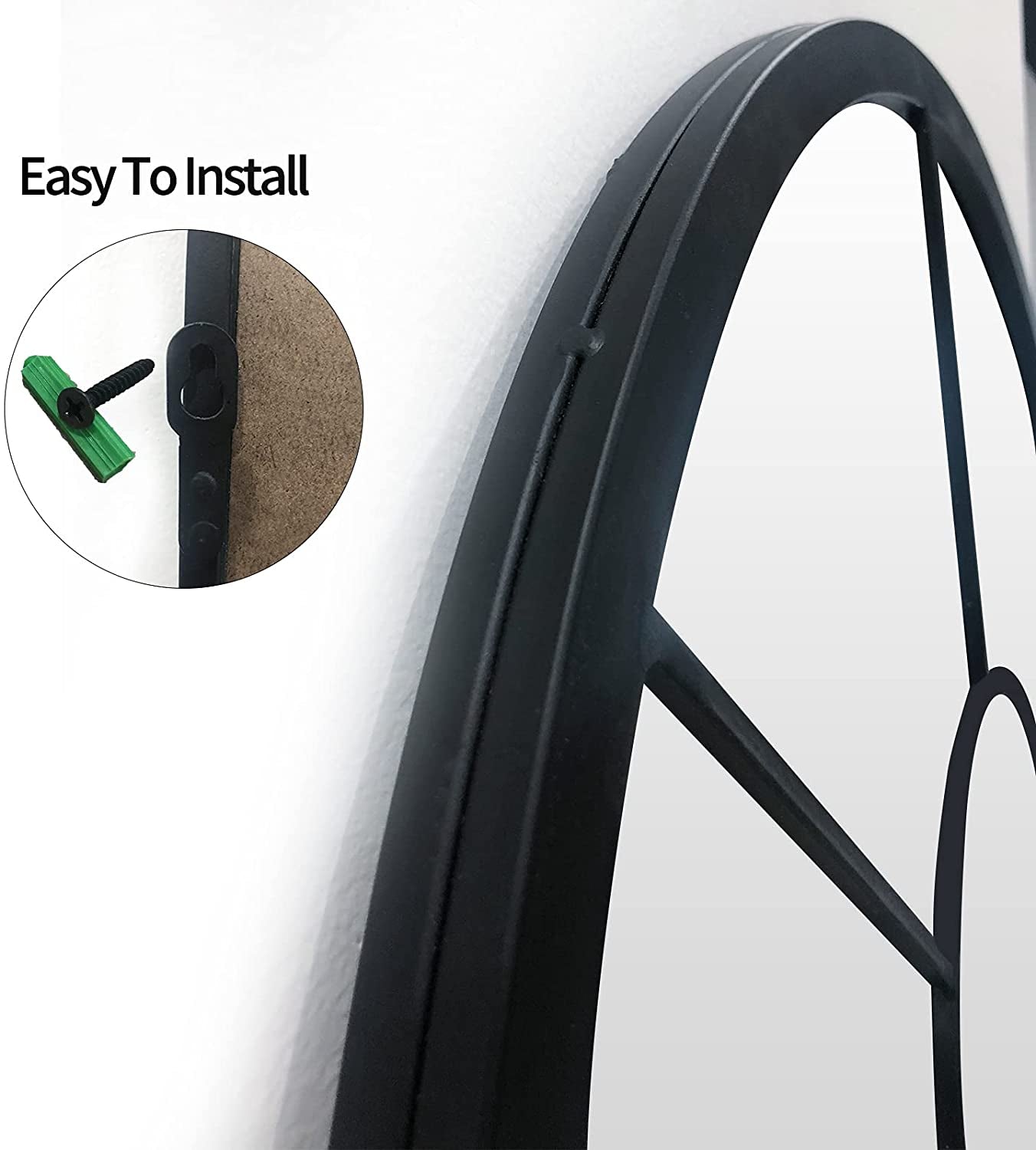 Wall Mirror Window Decorative Mirrors Arched Farmhouse for Living Room Bedroom Entryway Bathroom Vanity (Black,41.3”X 24” X1”)-4