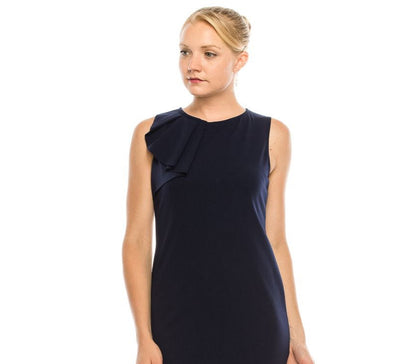 LAST ONE! BEBE Ruffled, Sharp Navy Sleeveless Mini LAST ONE Size 2 Remaining  USA ?? American Made Women's Apparel