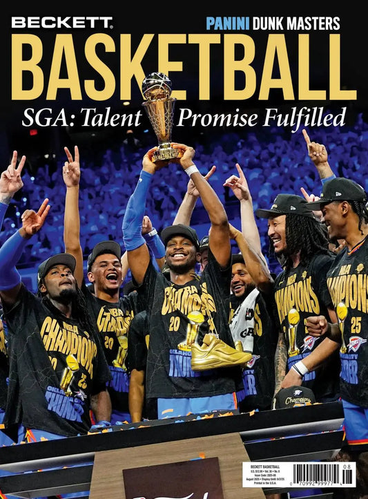 Basketball magazine cover from Beckett Basketball specializing in basketball card collecting