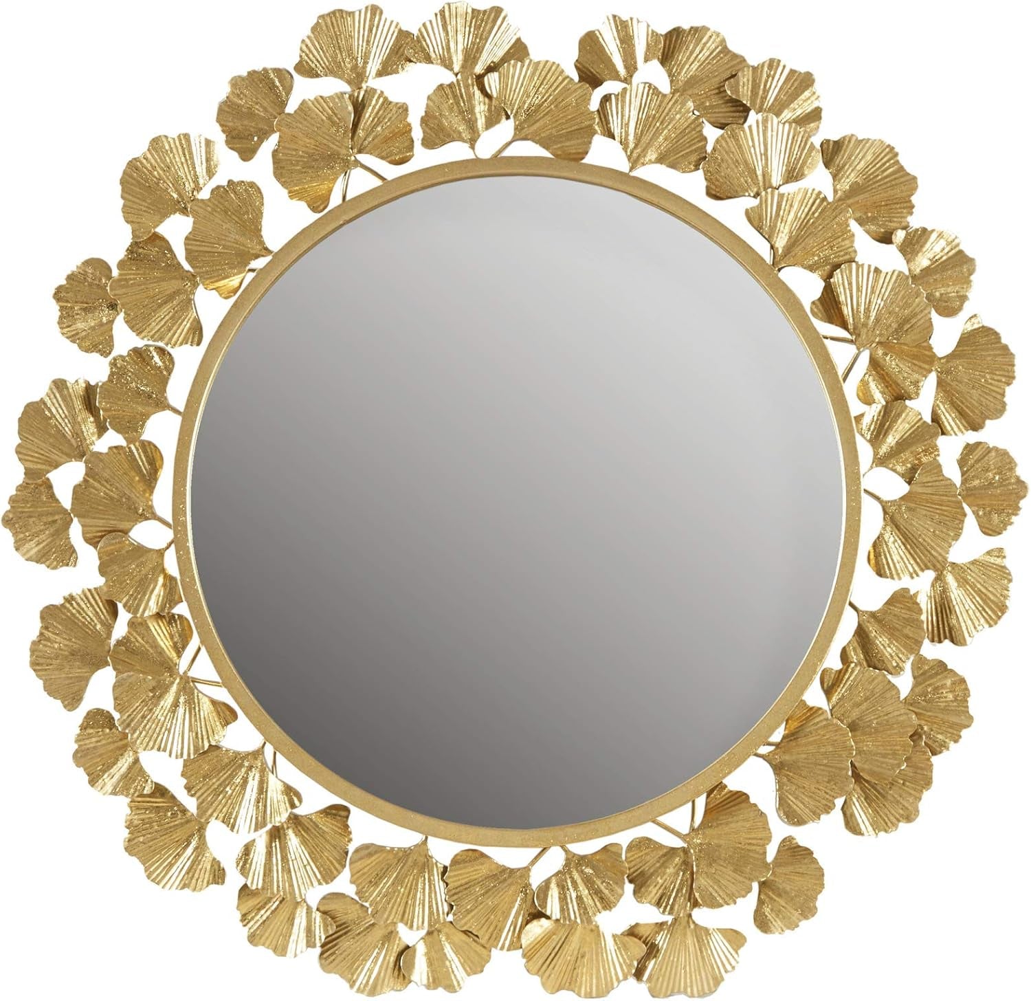 Wall Décor Large round Living Room Iron Metal Mirrors Ready to Hang Bedroom Decoration, 30.5"" X 30.5"", Eden Gold (MT160-0021)-0