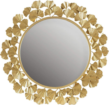 Wall Décor Large round Living Room Iron Metal Mirrors Ready to Hang Bedroom Decoration, 30.5"" X 30.5"", Eden Gold (MT160-0021)-0