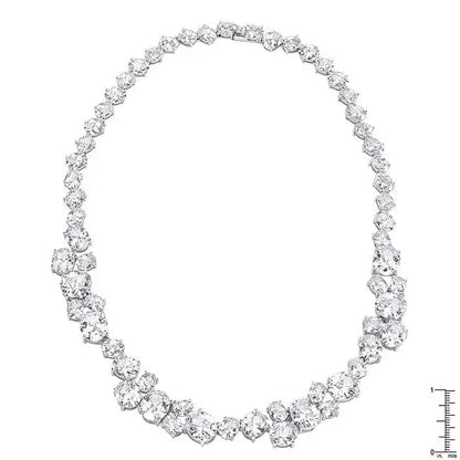 Bejeweled Cubic Zirconia Collar Necklace - Necklaces