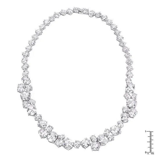 Bejeweled Cubic Zirconia Collar Necklace - Necklaces