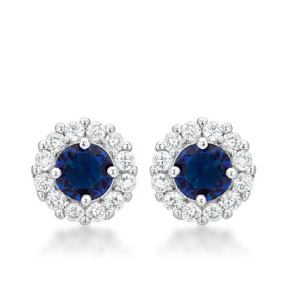 Bella Bridal Earrings in Blue - Earrings