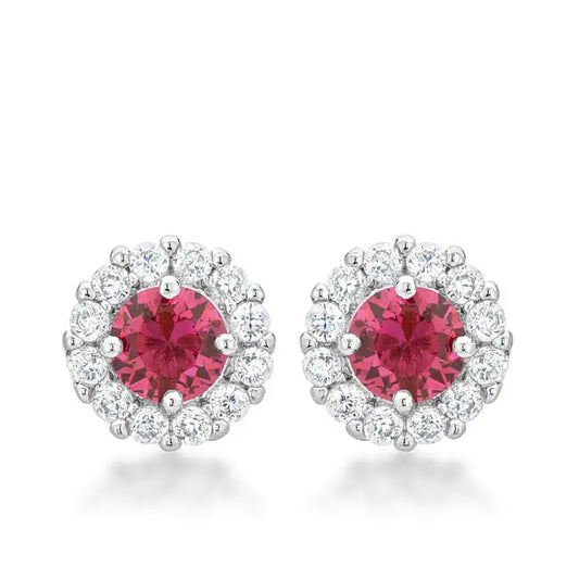 Bella Bridal Earrings in Pink - Earrings