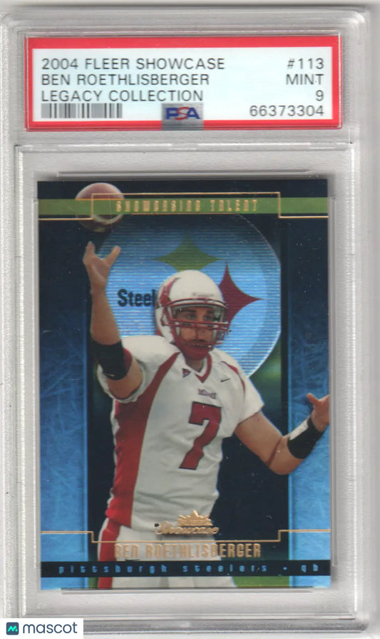 Ben Roethlisberger 2004 Fleer Showcase Legacy Collection football card PSA 9 from Columbia Hobby