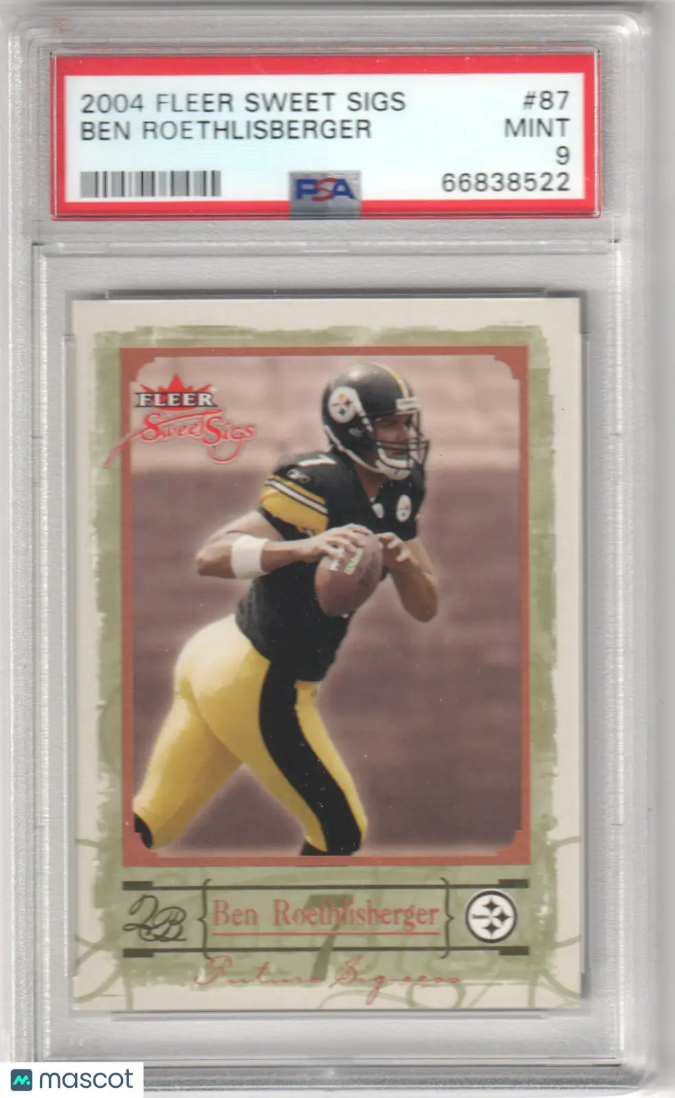 Ben Roethlisberger 2004 Fleer Sweet Sigs RC football card PSA Mint 9 from Columbia Hobby